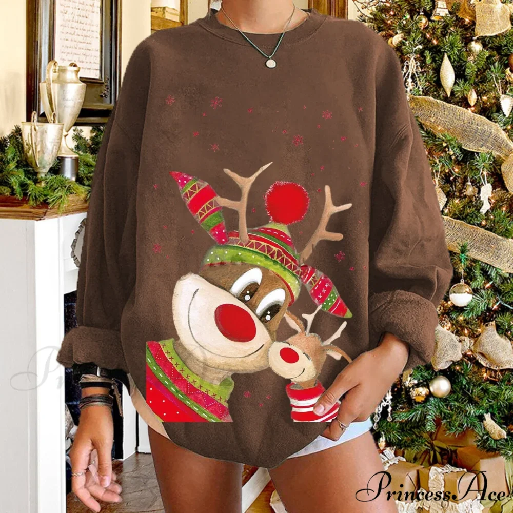 Christmas Women Elk Print Sweaters - Image 5