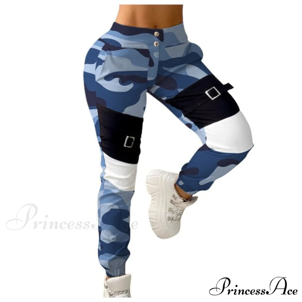 Stitching Camouflage Print Pants - Image 3