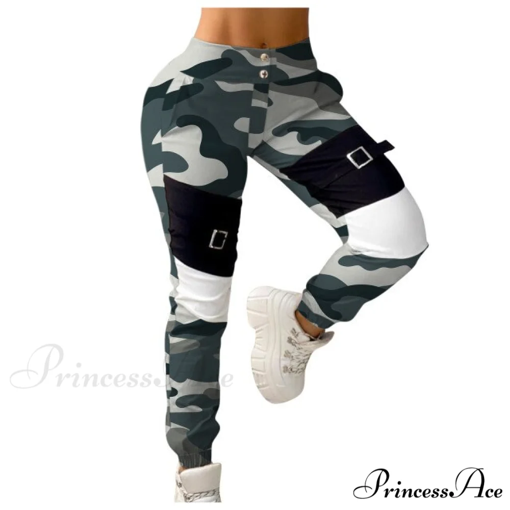 Stitching Camouflage Print Pants - Image 4