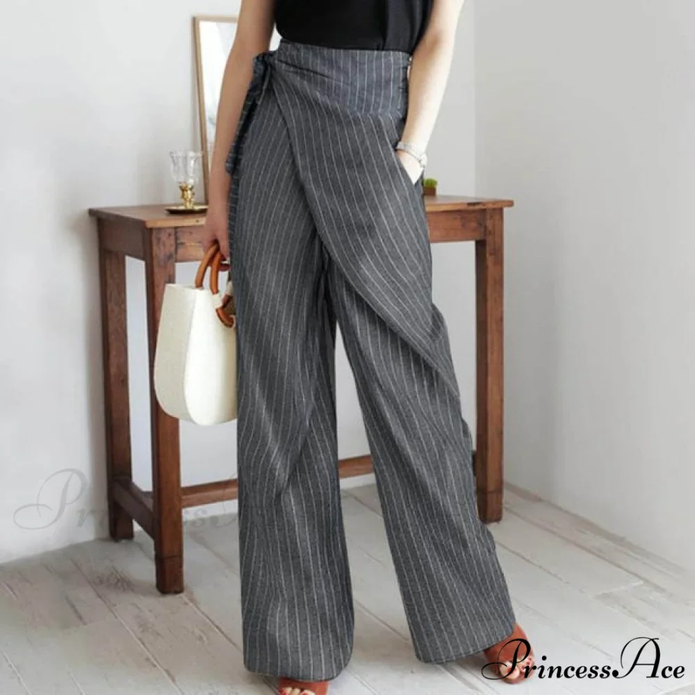 Fashion Stripe Kink Pocket Casual Pants - Image 2