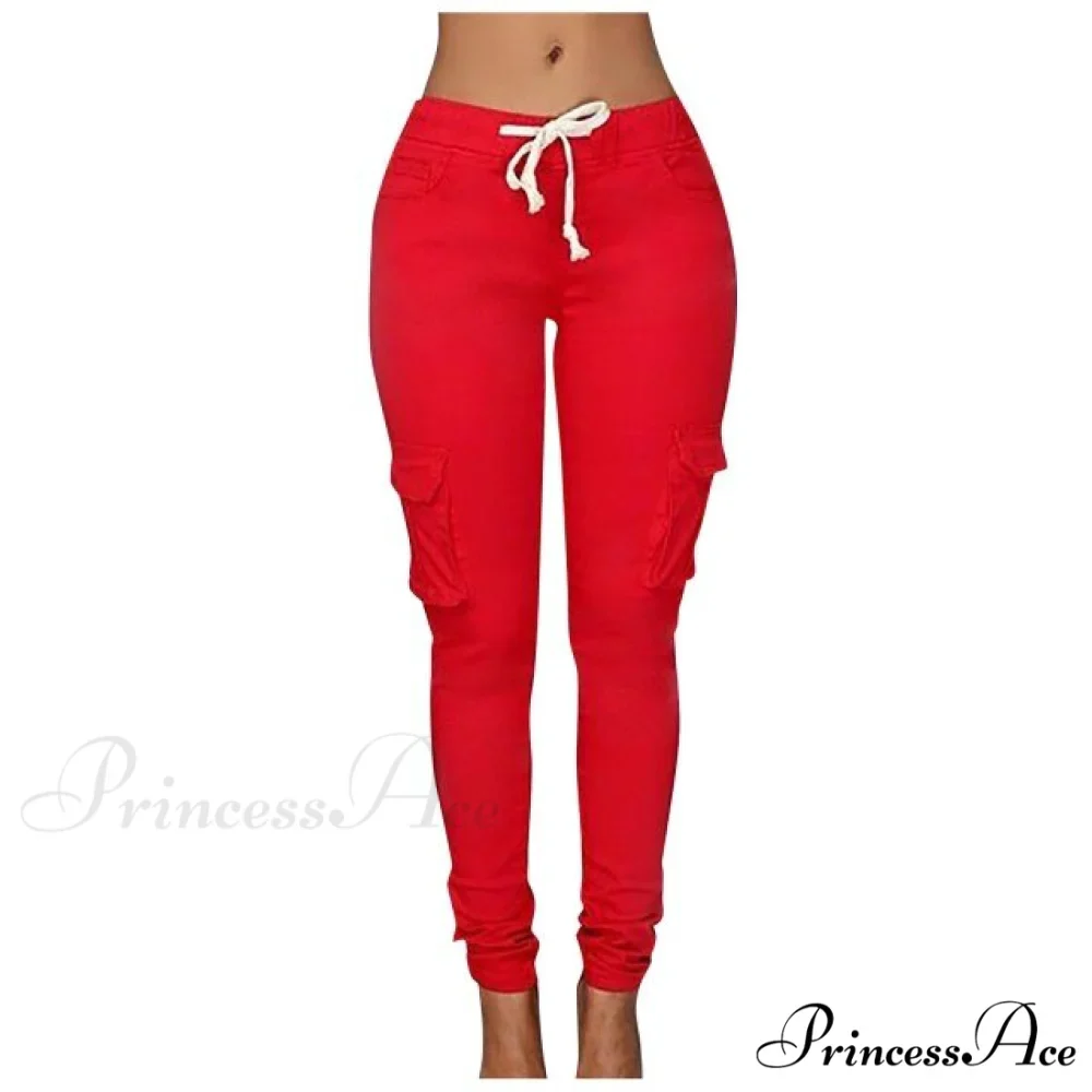High Waist Elastic Joggers Lace-up Trousers - Image 2