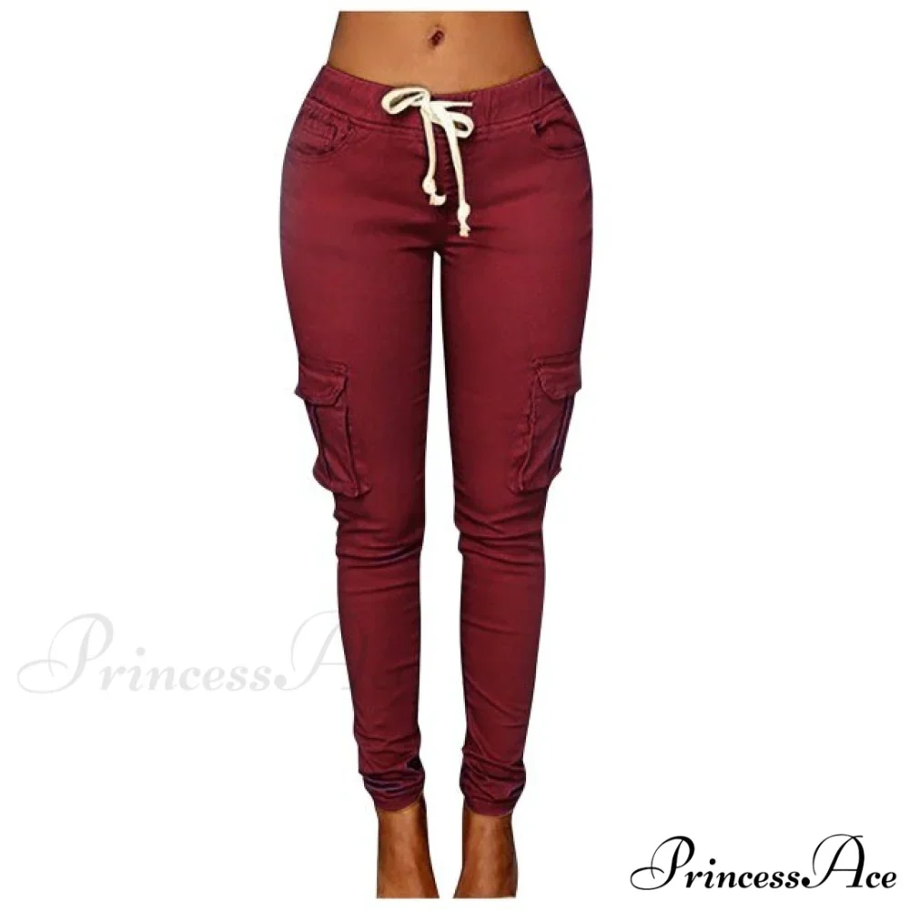High Waist Elastic Joggers Lace-up Trousers - Image 4