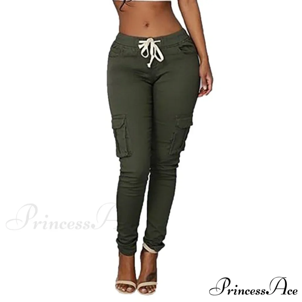 High Waist Elastic Joggers Lace-up Trousers - Image 6