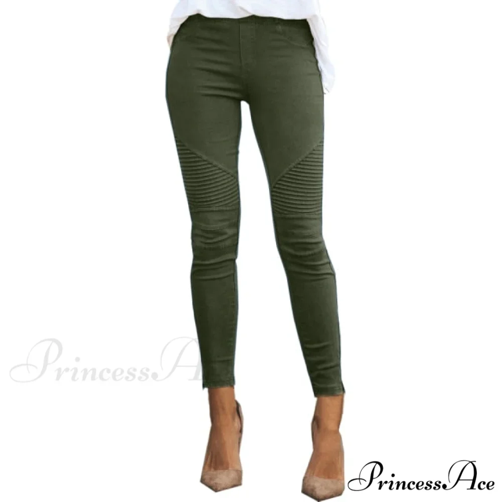Striped Print Imitation Jean - Image 4