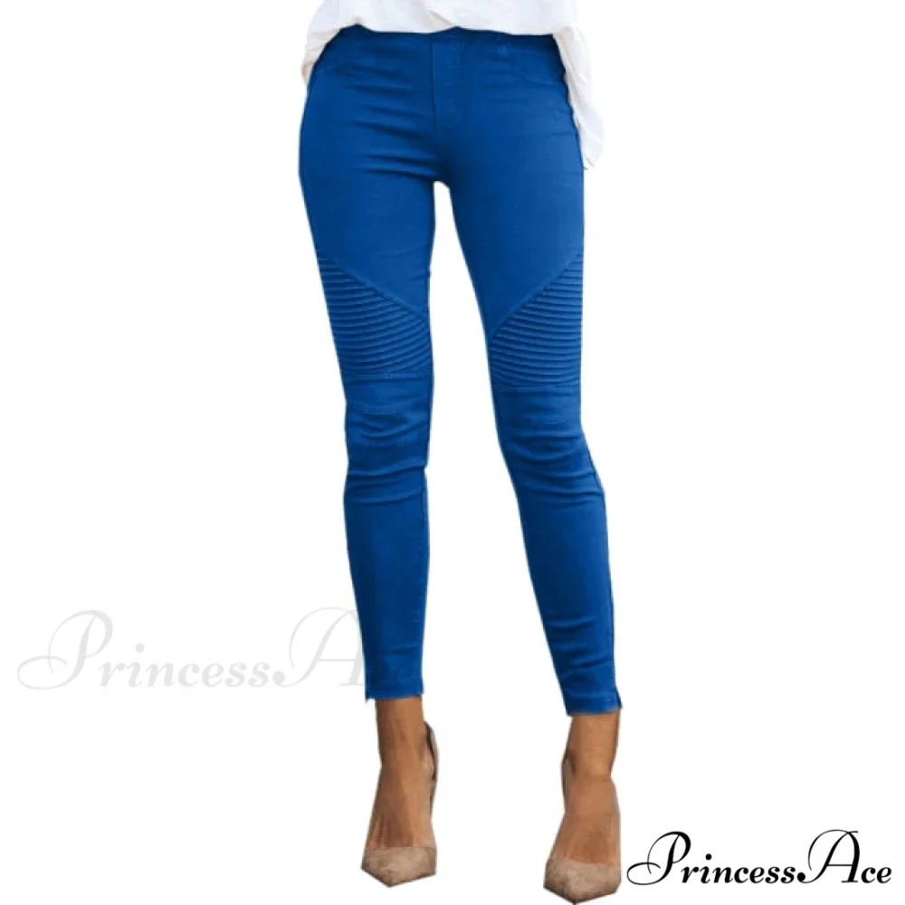 Striped Print Imitation Jean - Image 6