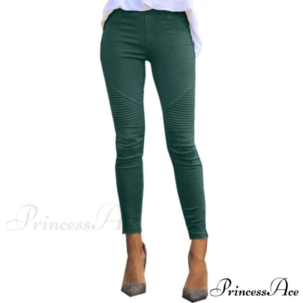 Striped Print Imitation Jean - Image 7