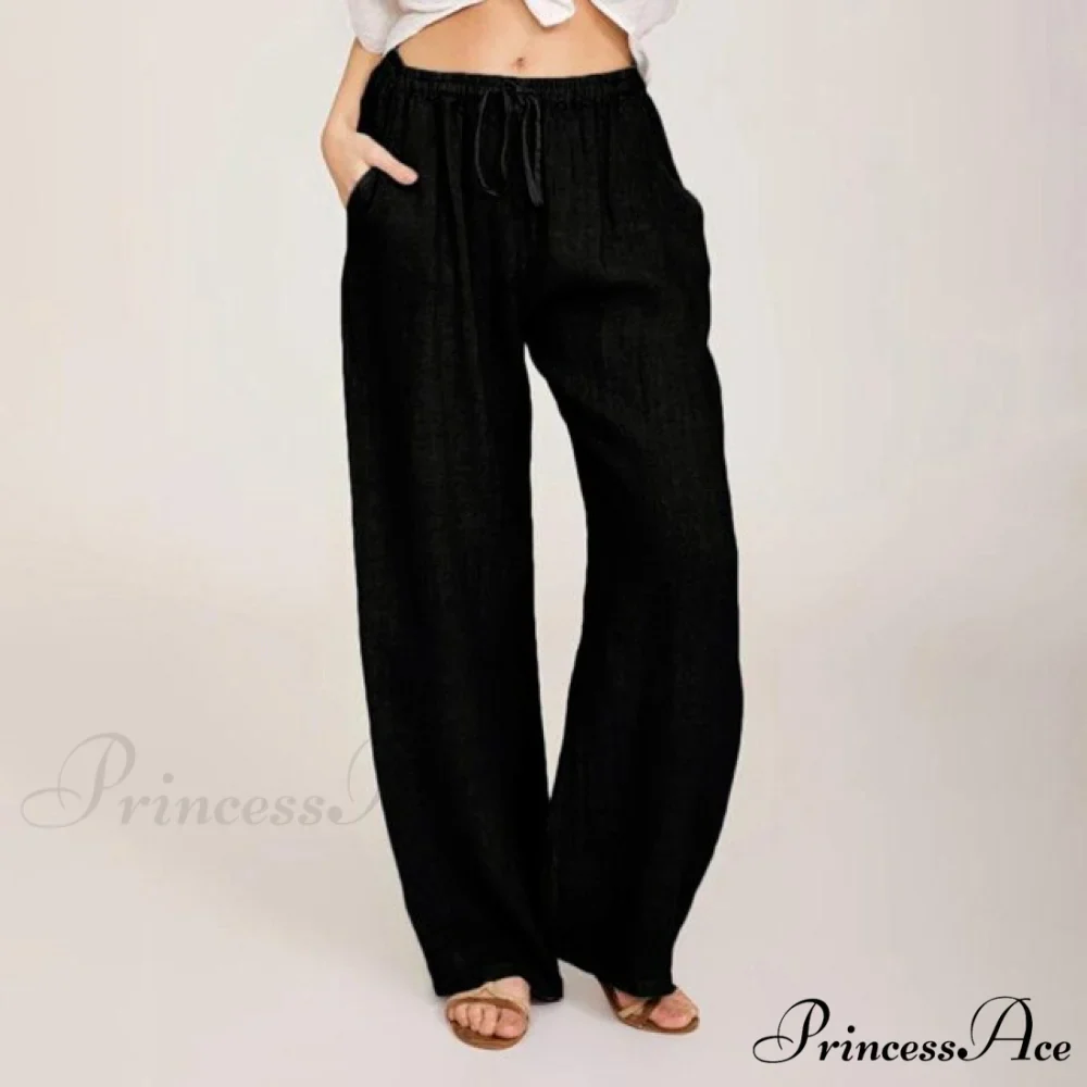 Wide Leg Lace-up Pants