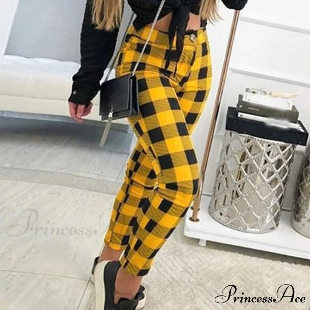 Casual Elastic High Waist Loose Pockets Long Pants - Image 3
