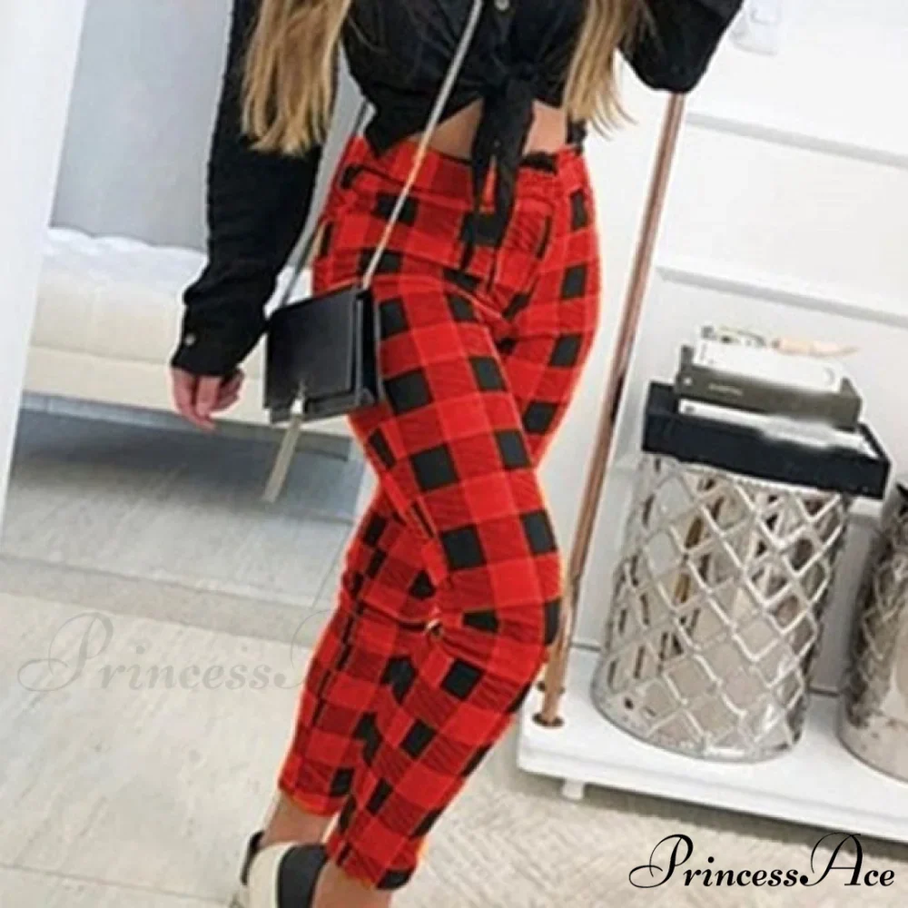 Casual Elastic High Waist Loose Pockets Long Pants - Image 4