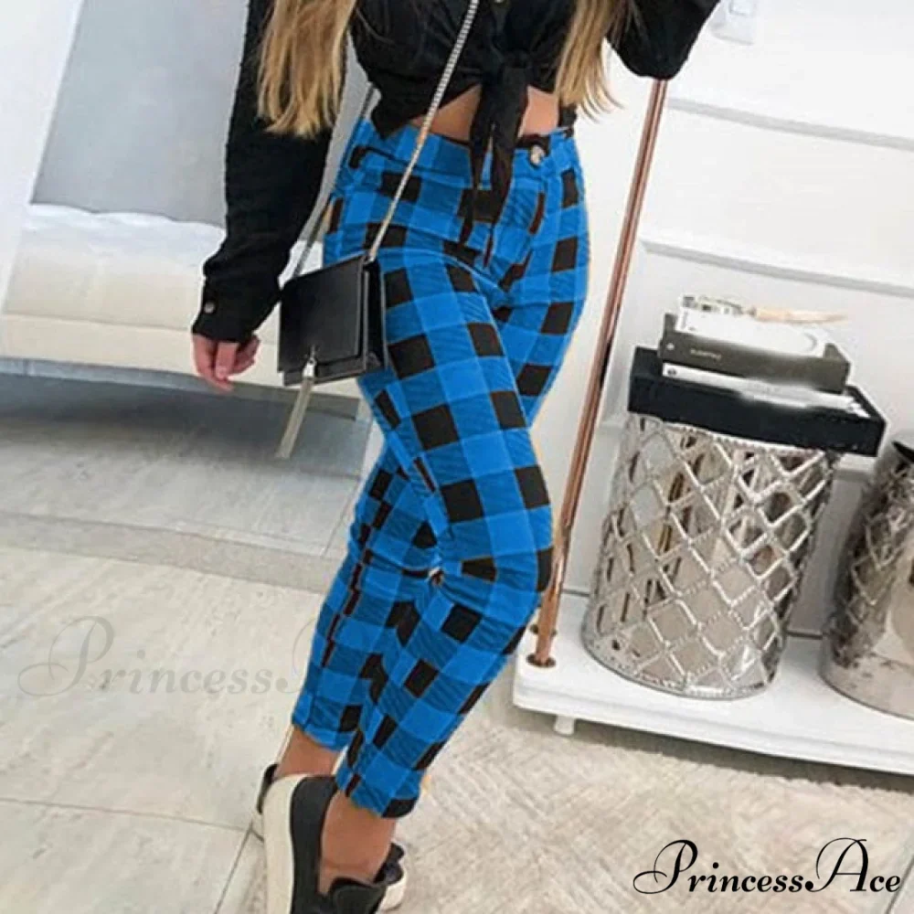 Casual Elastic High Waist Loose Pockets Long Pants - Image 5