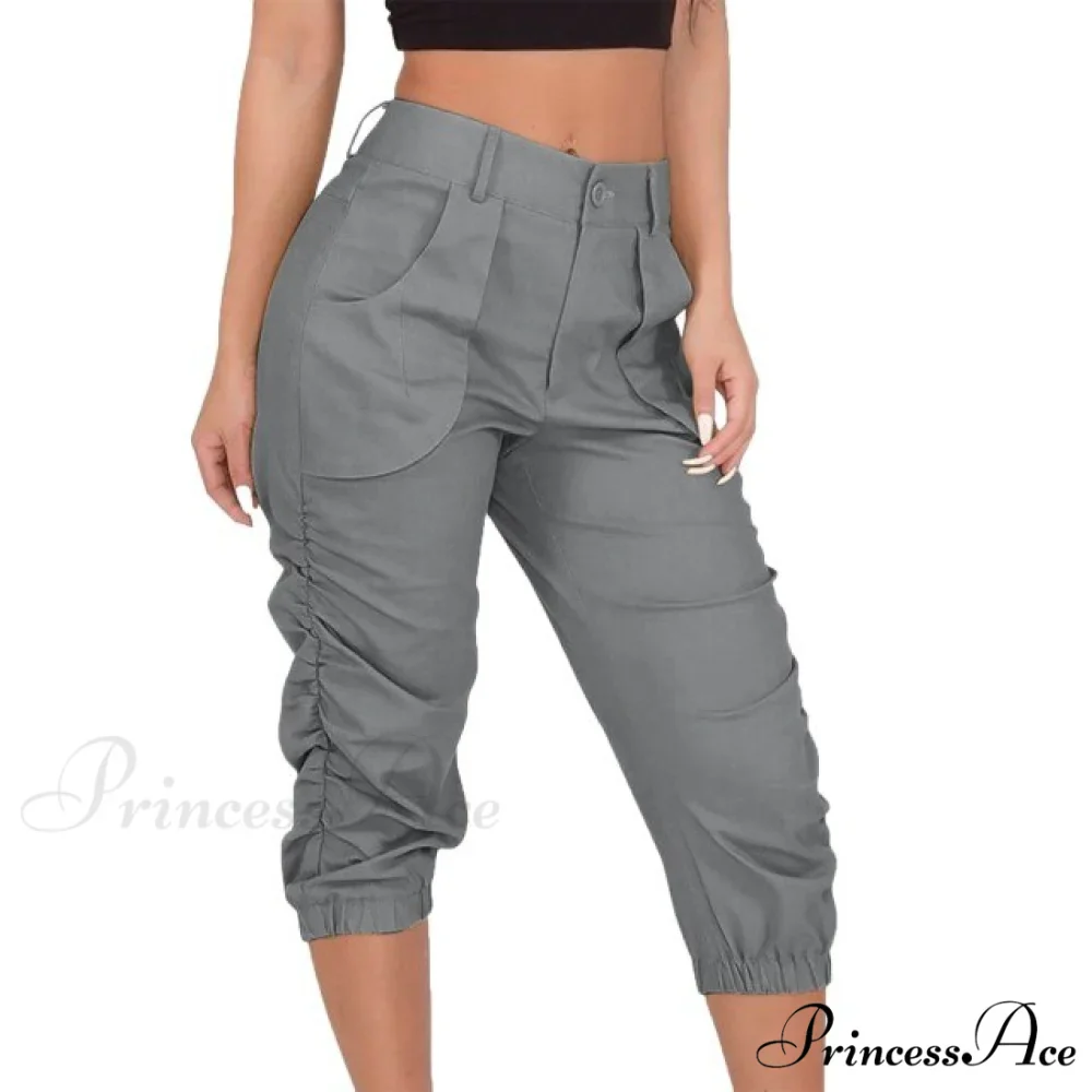 High Waist Cropped Pants - Image 3