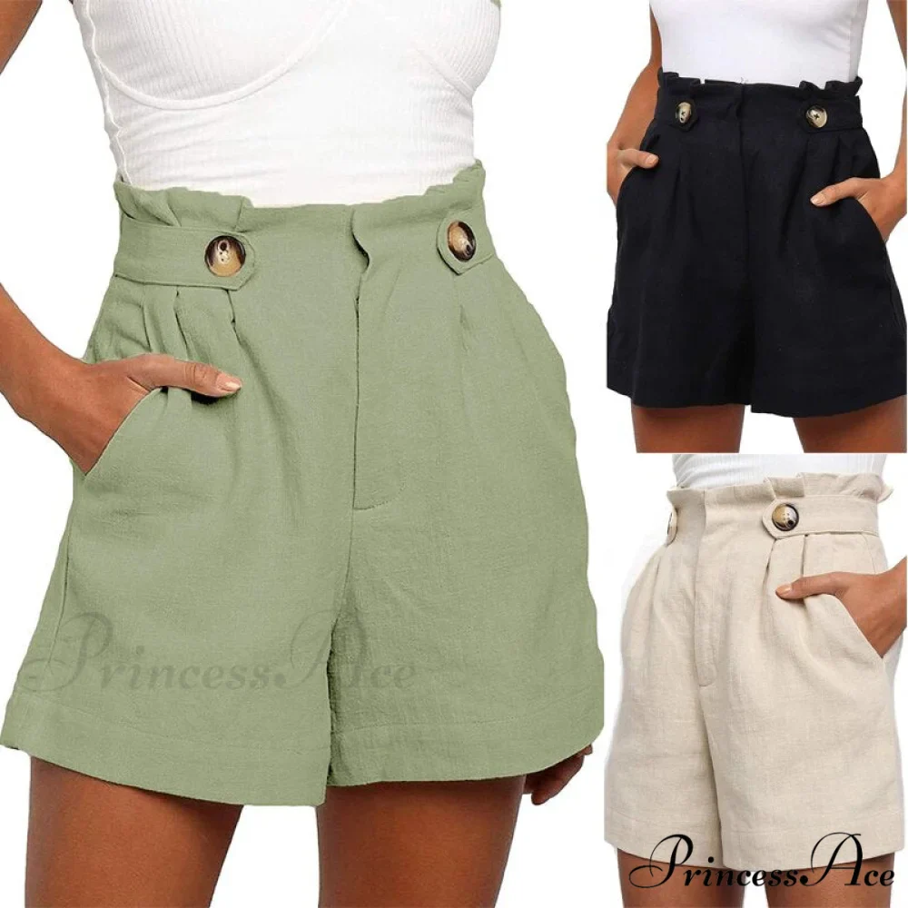 Fashion Loose Cotton Linen Shorts - Image 2