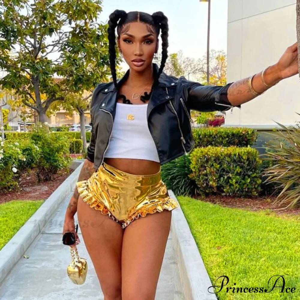 High Waist Push Up Black Shorts - Image 2