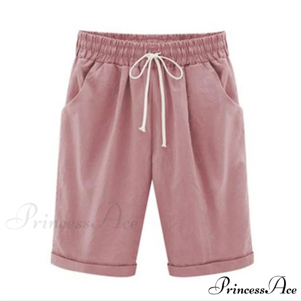 Cotton Pants Ladies Drawstring Elastic Loose Shorts - Image 4