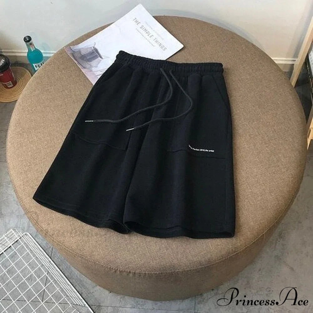 Knee Length Pants Drawstring Korean Shorts - Image 5