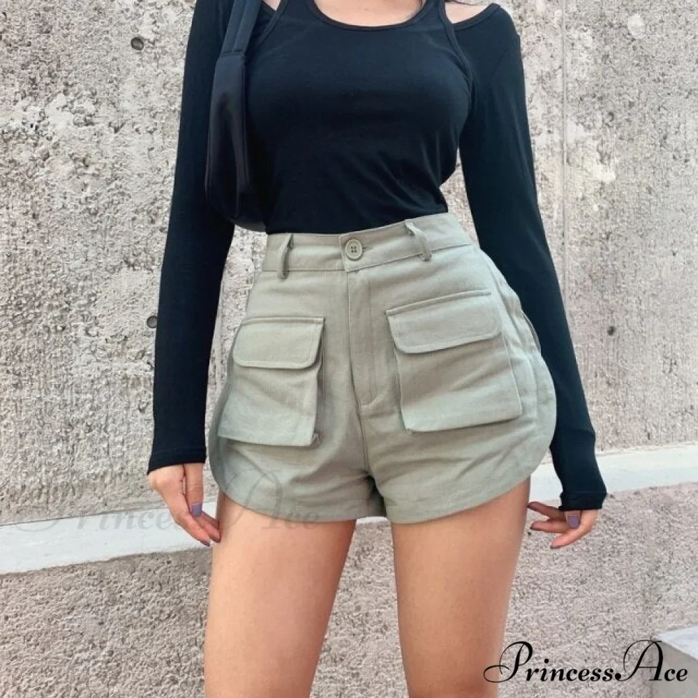 High Waist Slim Curved Split Design Short - Image 2