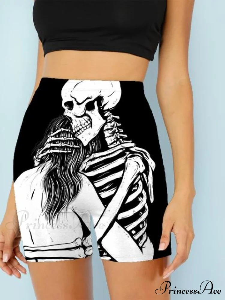 Women Skeleton Short Dancing Rock High Waist Womens Pants - Image 10