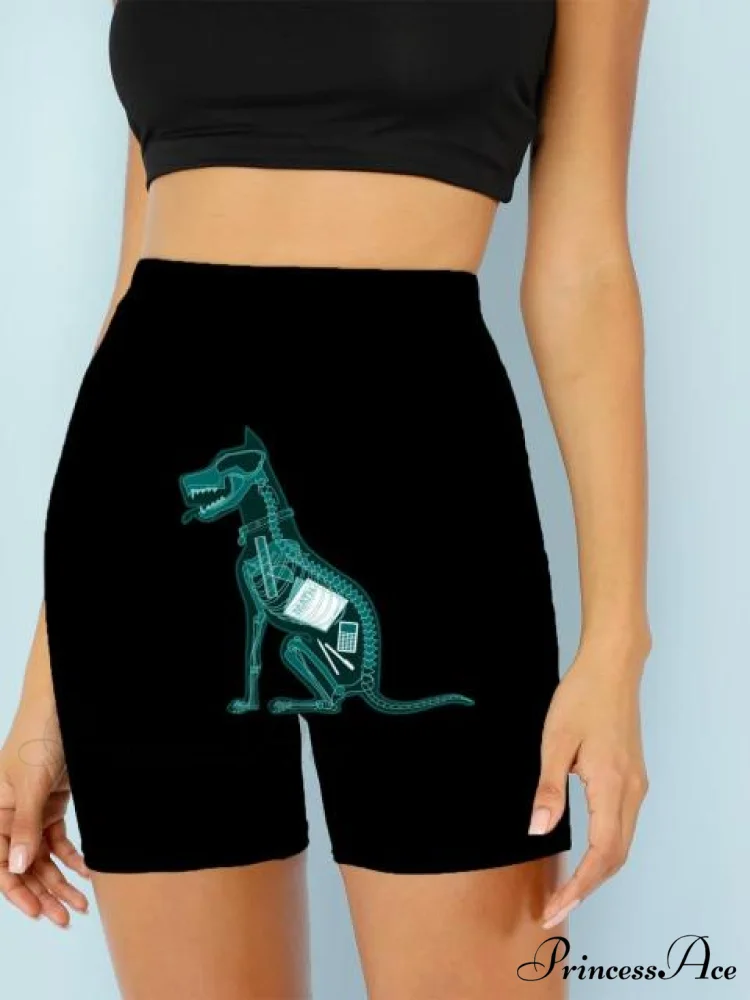 Women Skeleton Short Dancing Rock High Waist Womens Pants - Image 11
