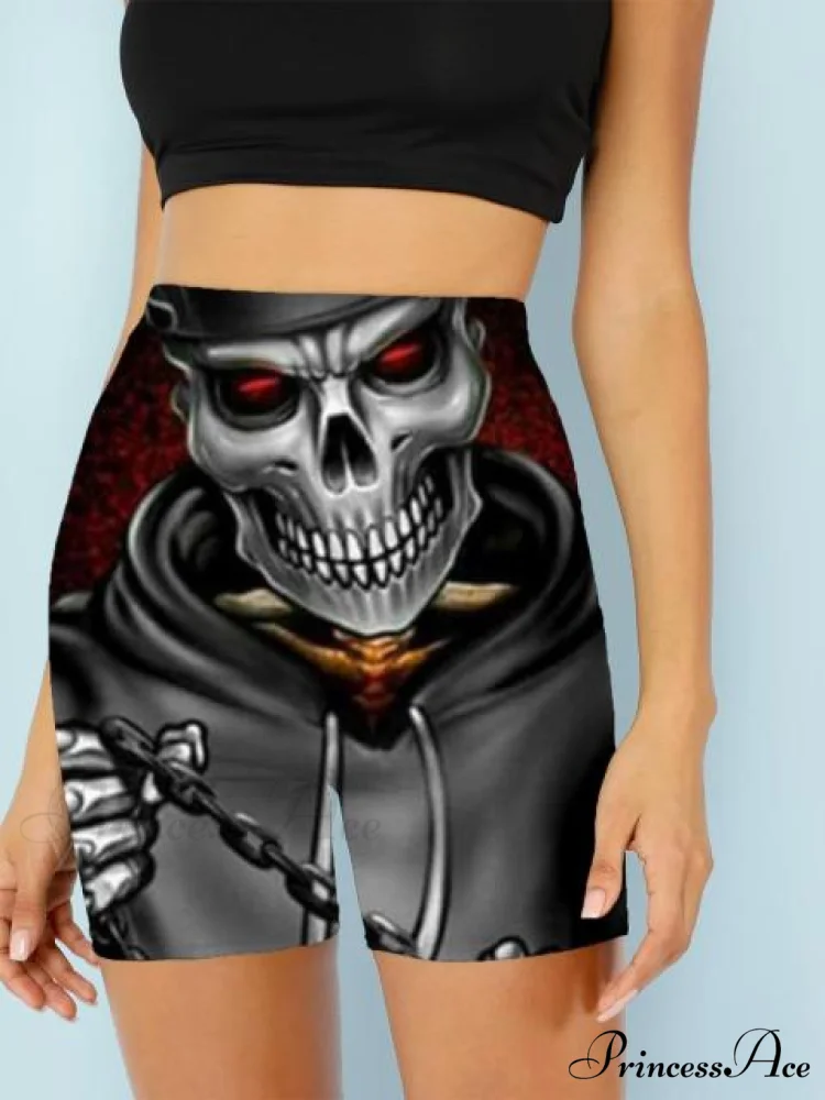 Women Skeleton Short Dancing Rock High Waist Womens Pants - Image 12