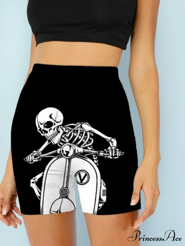Women Skeleton Short Dancing Rock High Waist Womens Pants - Image 14