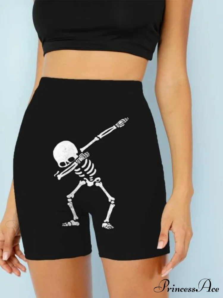 Women Skeleton Short Dancing Rock High Waist Womens Pants - Image 17