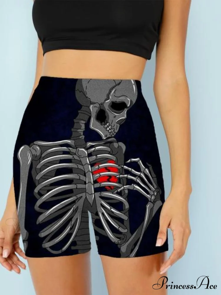 Women Skeleton Short Dancing Rock High Waist Womens Pants - Image 4