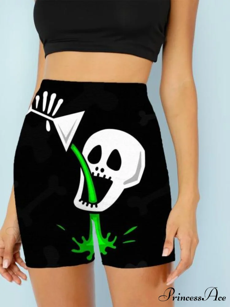Women Skeleton Short Dancing Rock High Waist Womens Pants - Image 5