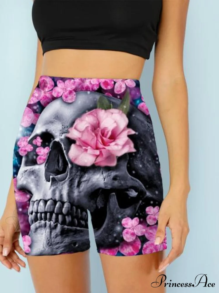 Women Skeleton Short Dancing Rock High Waist Womens Pants - Image 6