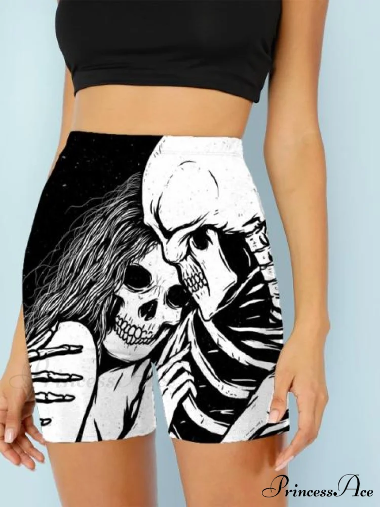 Women Skeleton Short Dancing Rock High Waist Womens Pants - Image 7