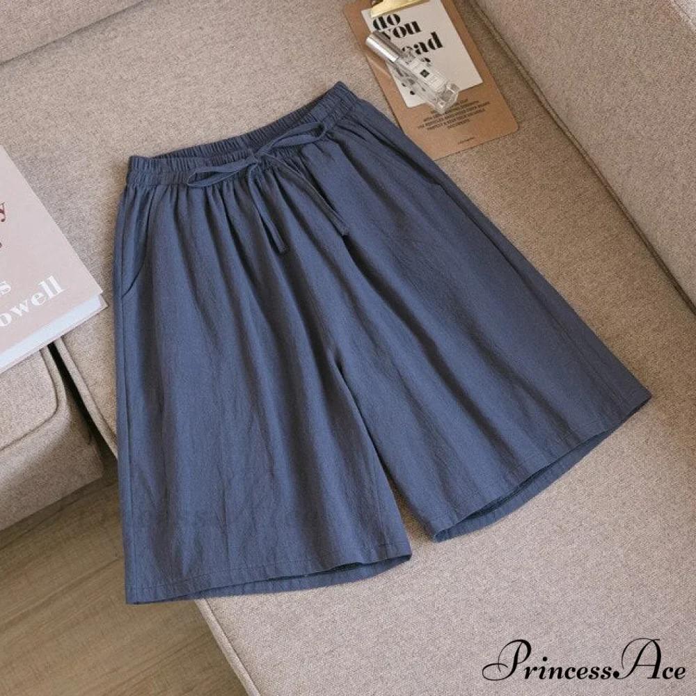 Loose Plus Size Knee Wide-leg Shorts - Image 12