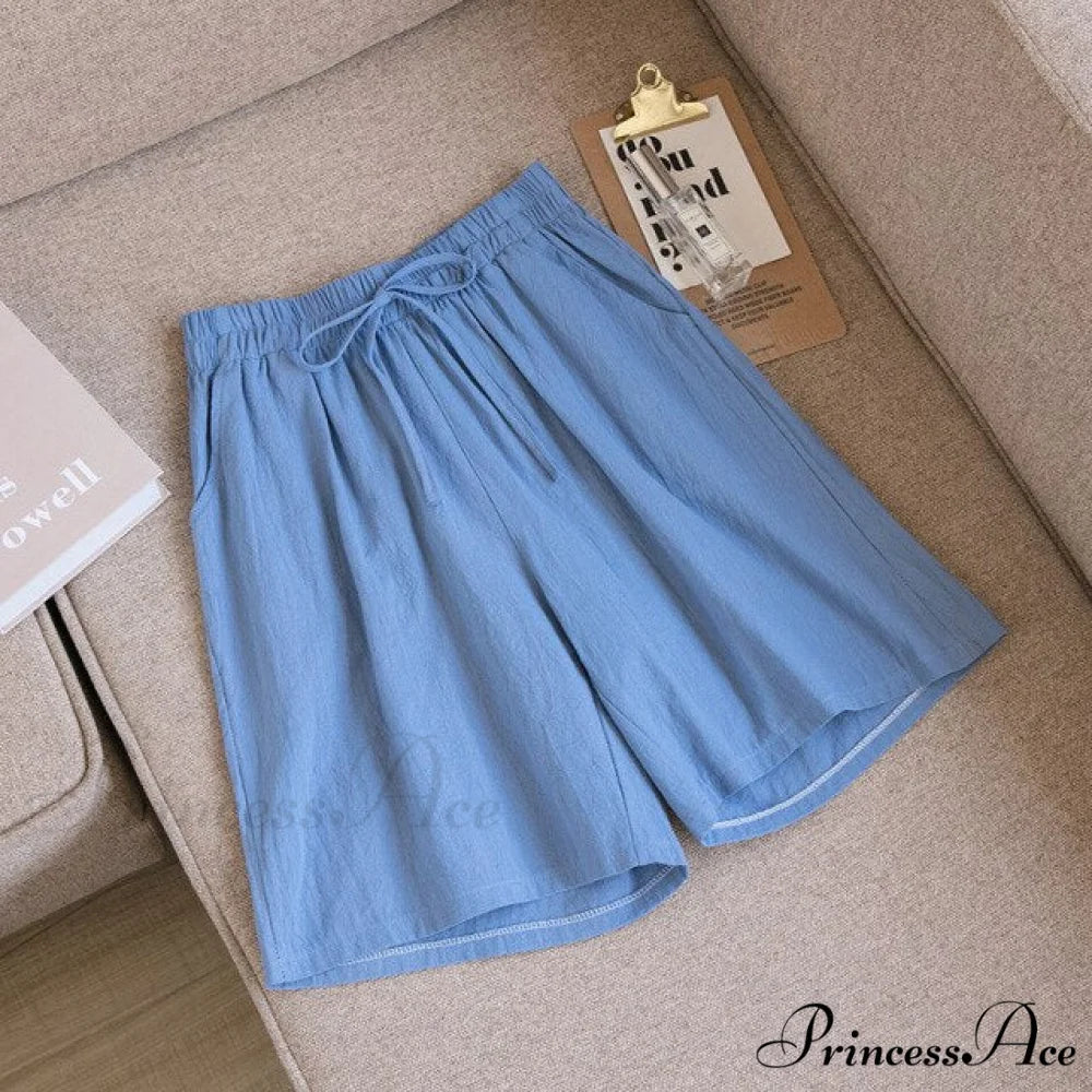 Loose Plus Size Knee Wide-leg Shorts - Image 3