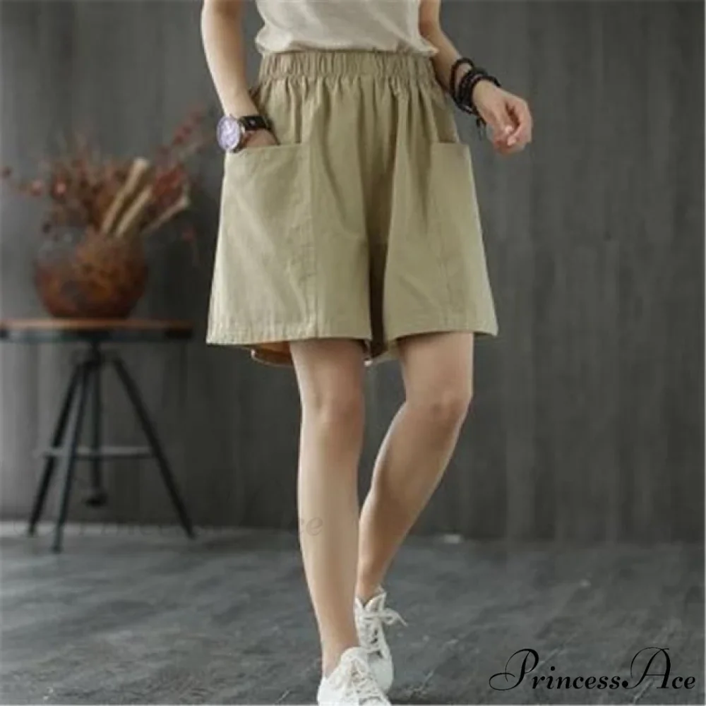 High Waist Cotton Loose Casual Thin Shorts - Image 3