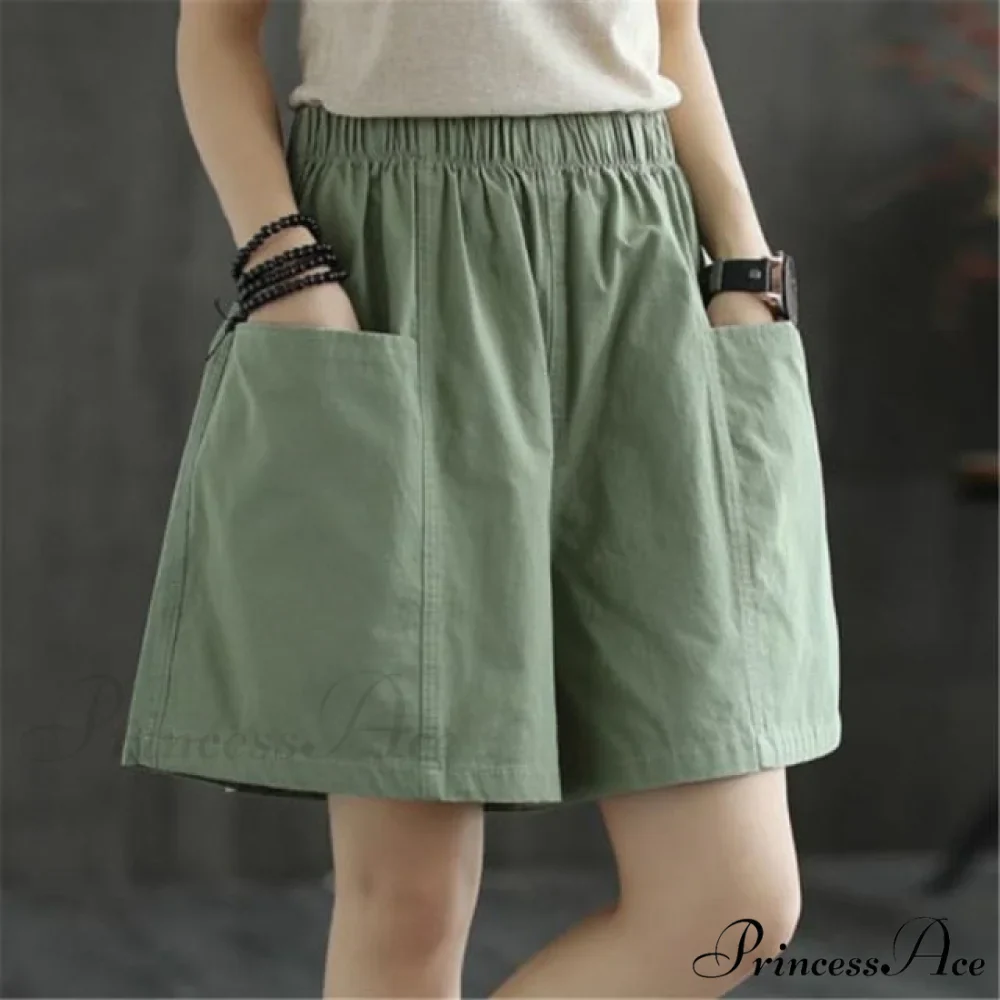 High Waist Cotton Loose Casual Thin Shorts - Image 4
