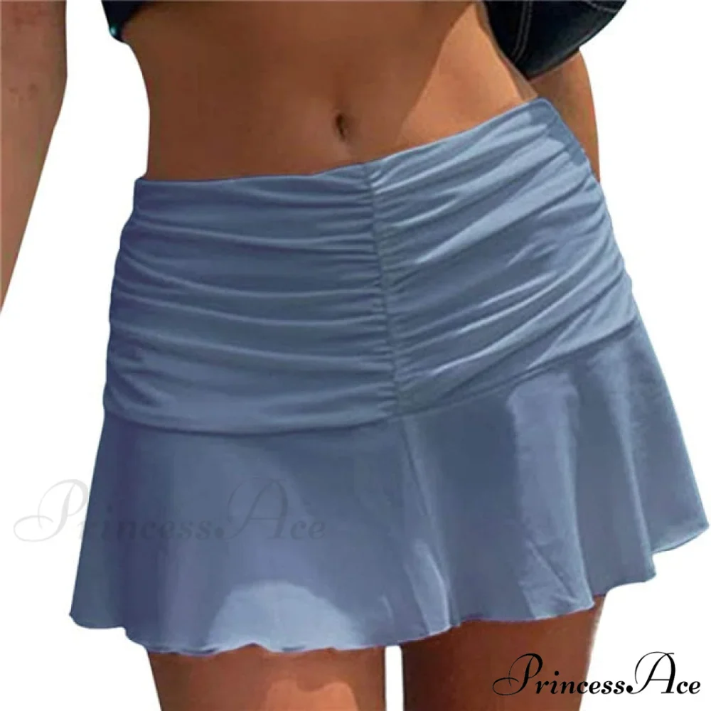 Floral Printing Ruched Slim Short Mini Skirt - Image 14