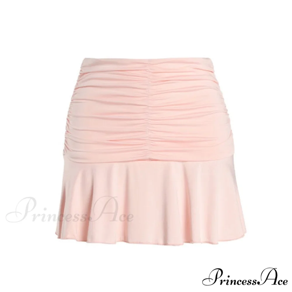 Floral Printing Ruched Slim Short Mini Skirt - Image 15