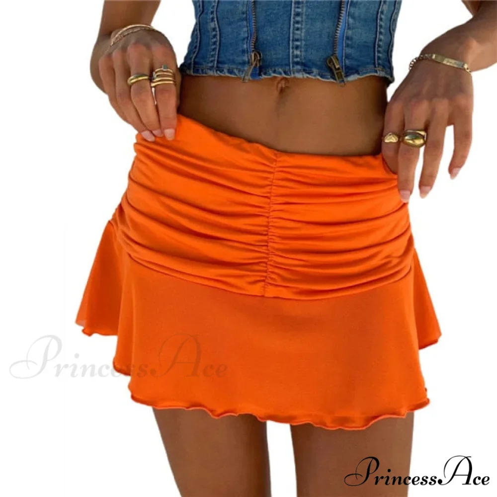 Floral Printing Ruched Slim Short Mini Skirt - Image 19