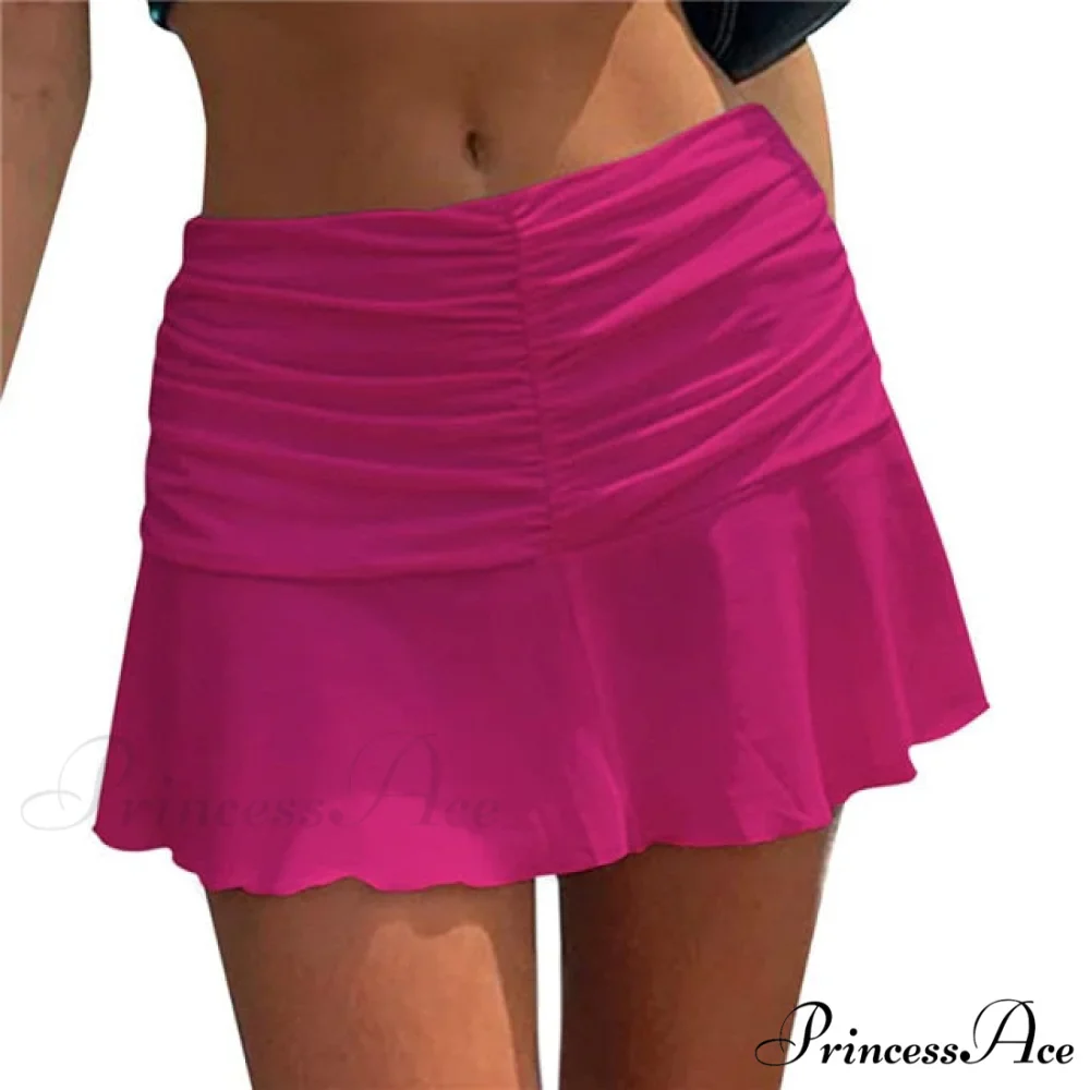 Floral Printing Ruched Slim Short Mini Skirt - Image 20