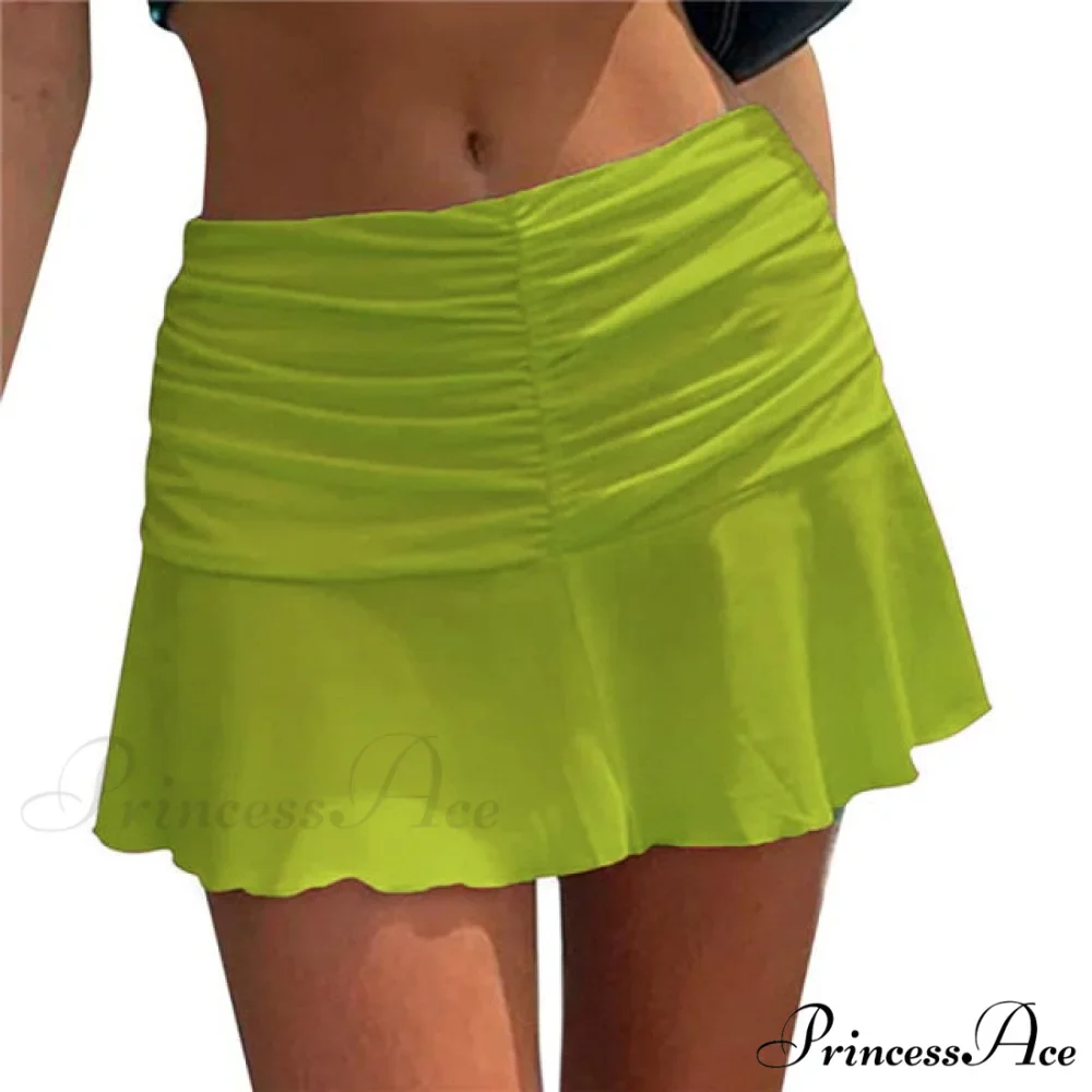 Floral Printing Ruched Slim Short Mini Skirt - Image 22