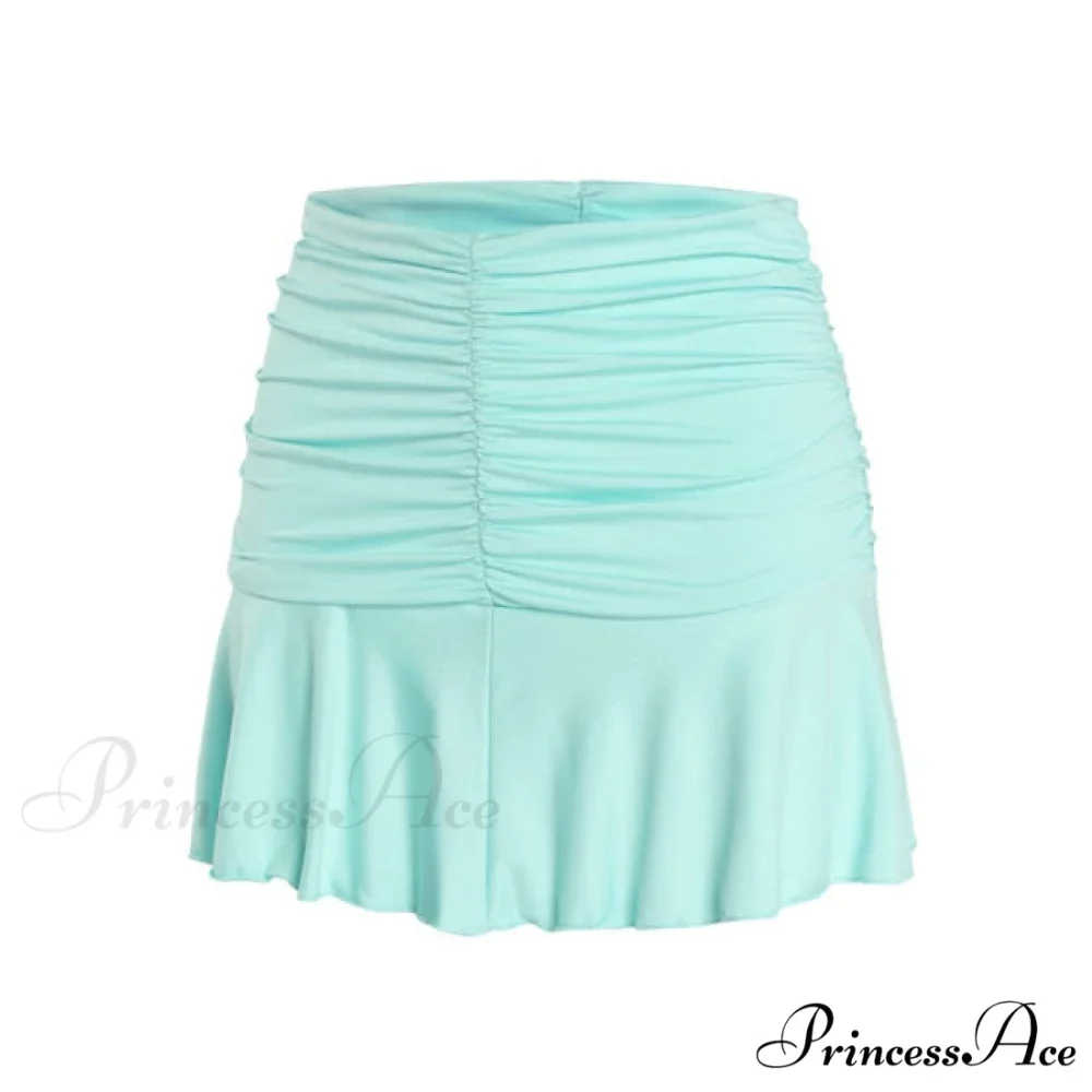 Floral Printing Ruched Slim Short Mini Skirt - Image 9