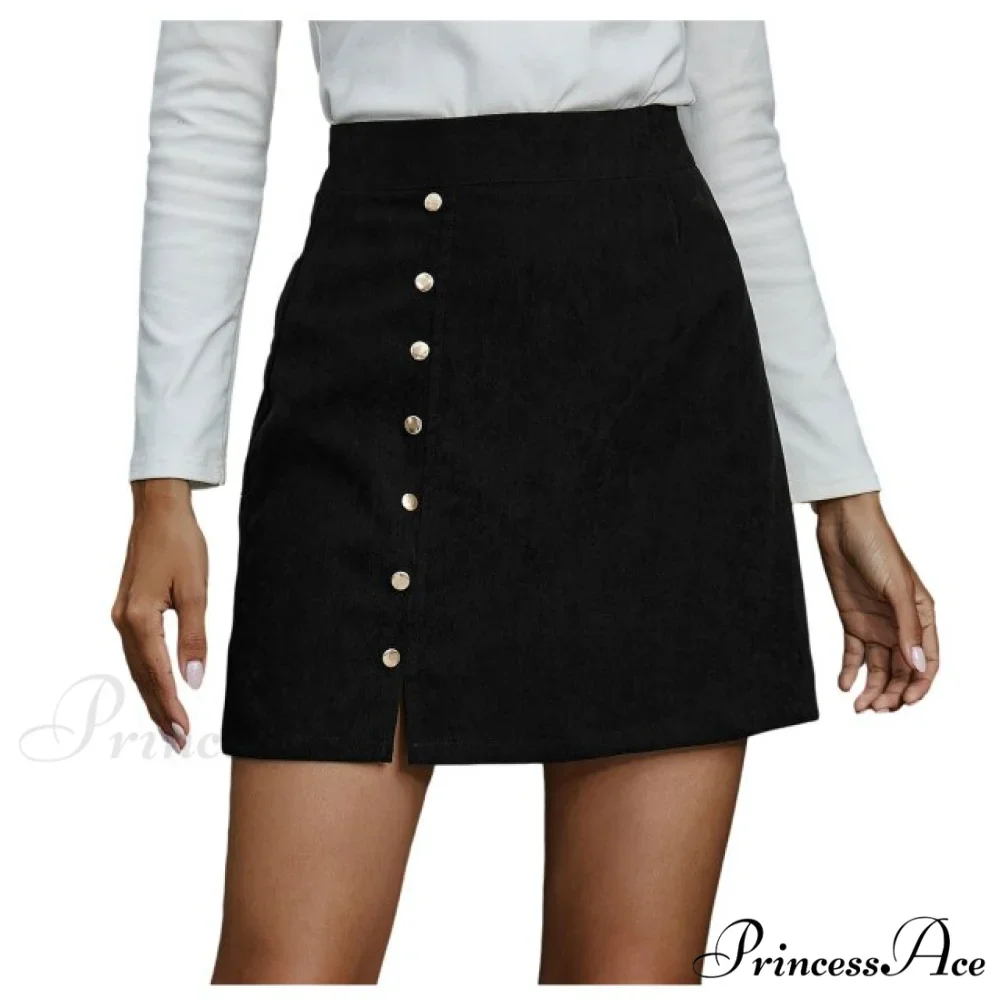 Fashion Women High Waist Buttons Skirts - Image 5