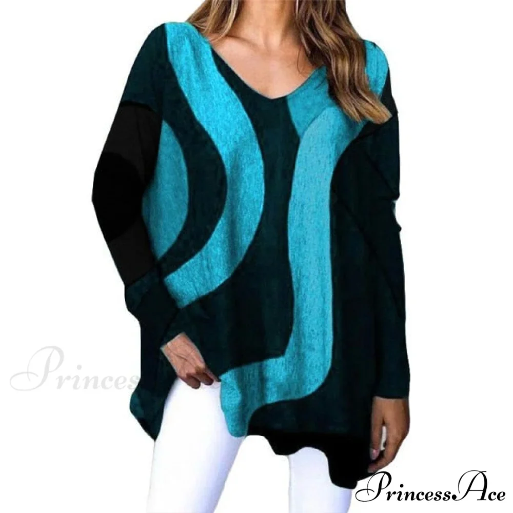 Fashion V-Neck Streetwear Ladies Large Size Top - Image 3