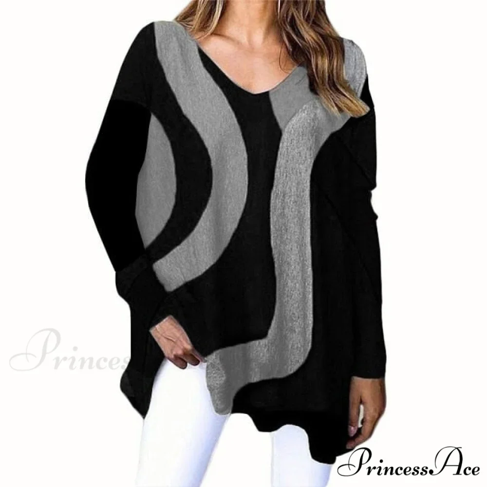 Fashion V-Neck Streetwear Ladies Large Size Top - Image 5
