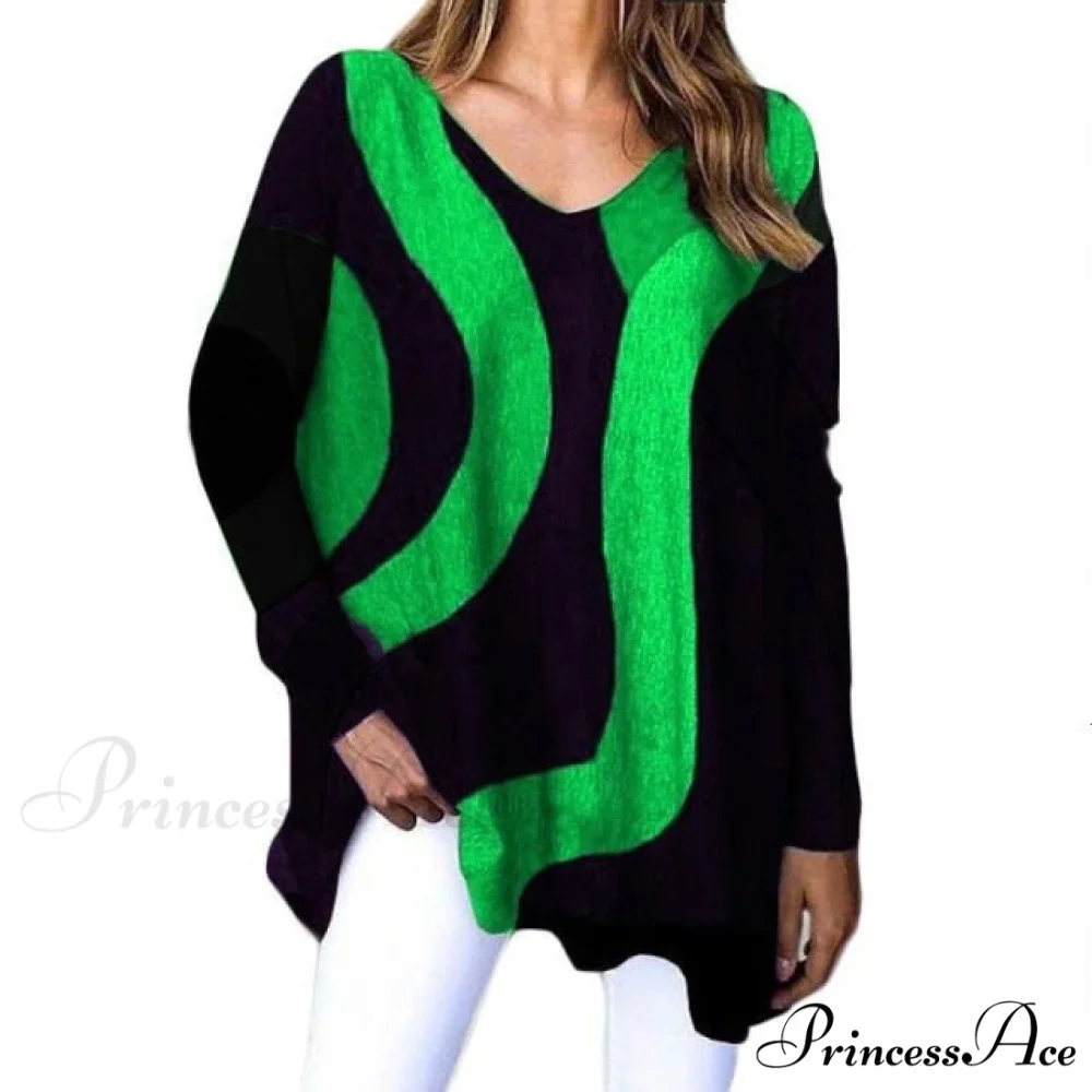 Fashion V-Neck Streetwear Ladies Large Size Top - Image 6