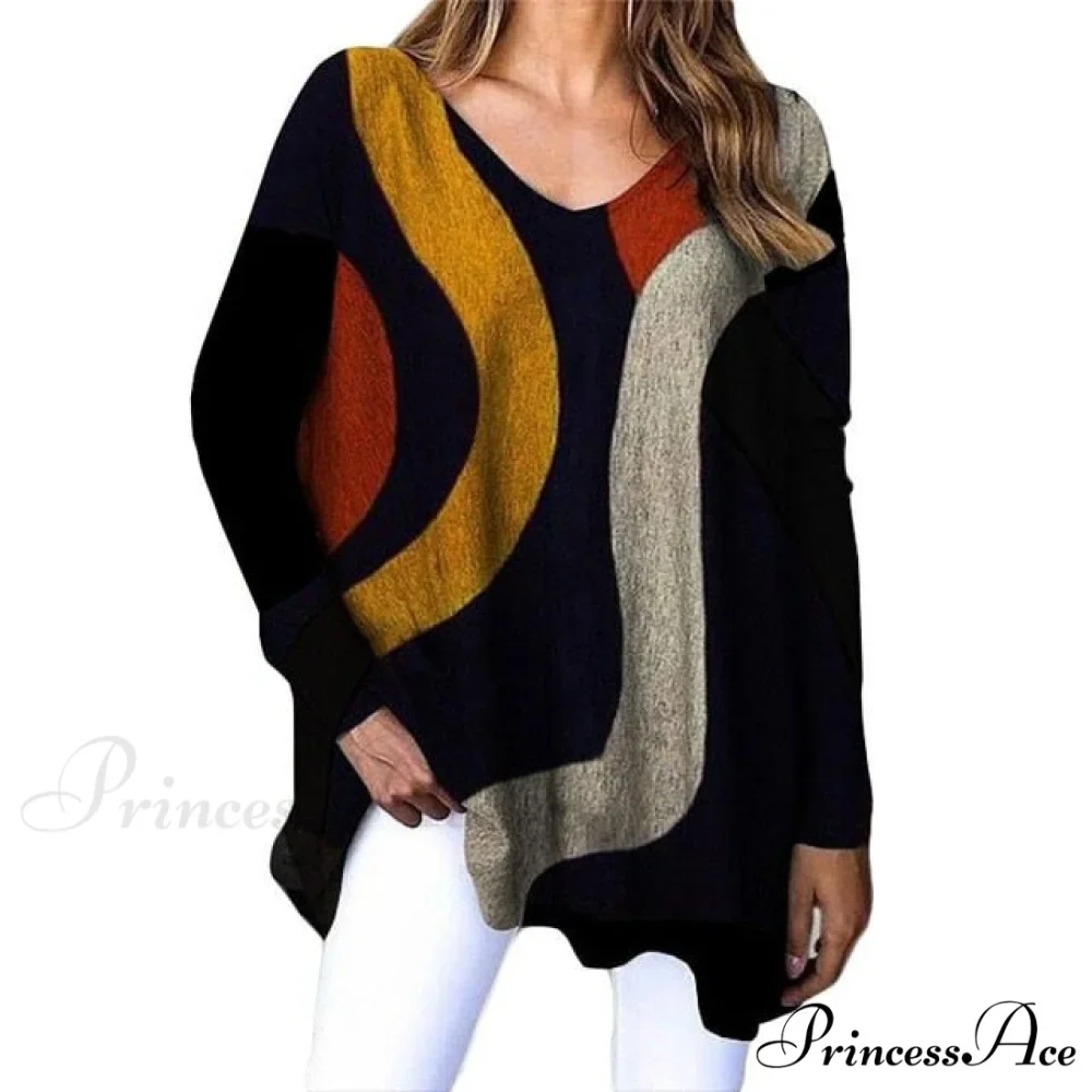 Fashion V-Neck Streetwear Ladies Large Size Top - Image 7