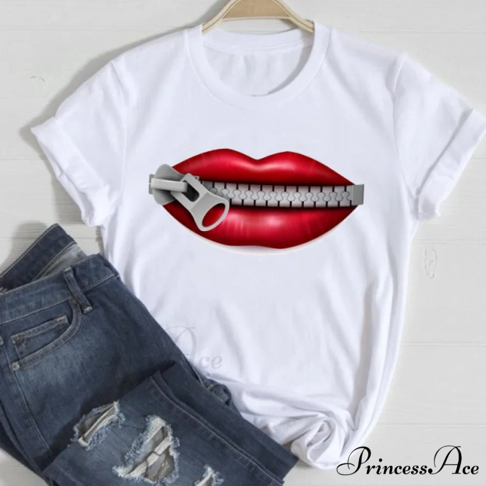 Graphic Lady Print Female T-Shirt - Image 20