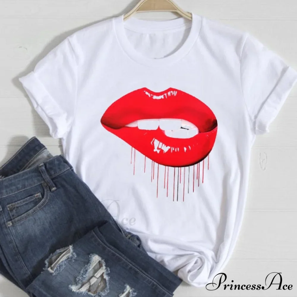 Graphic Lady Print Female T-Shirt - Image 26