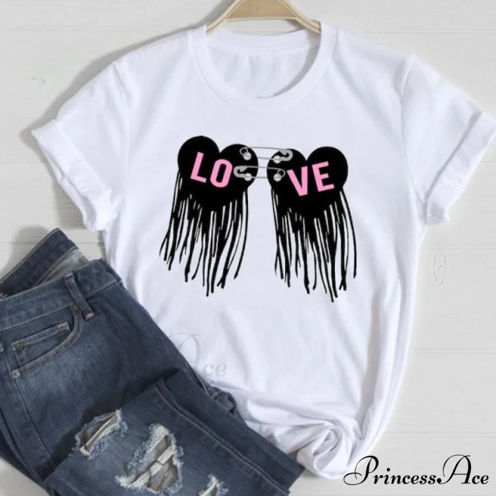 Graphic Lady Print Female T-Shirt - Image 35