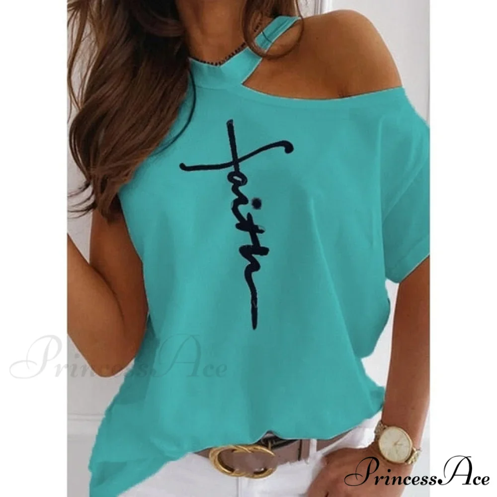 Casual Print Short Sleeve O-neck Tops - Image 13