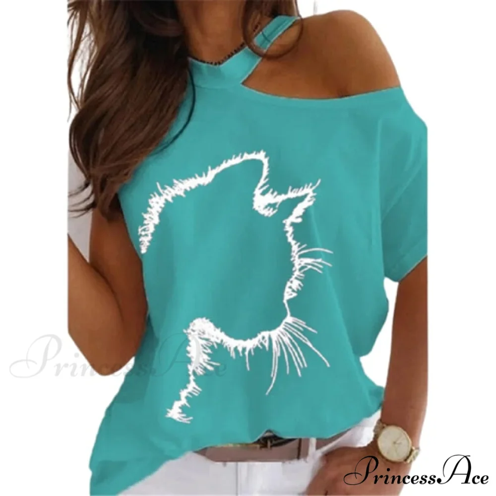 Casual Print Short Sleeve O-neck Tops - Image 17