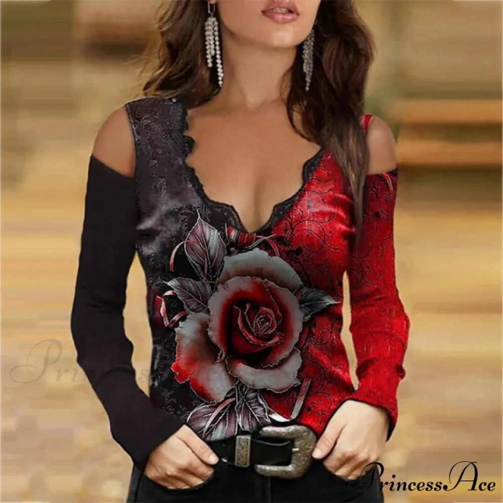 Fashion All-Match Stretch V-neck Slim T-shirt - Image 4